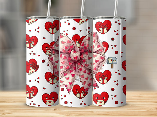 Valentines Day Hearts and Gifts Design Tumbler