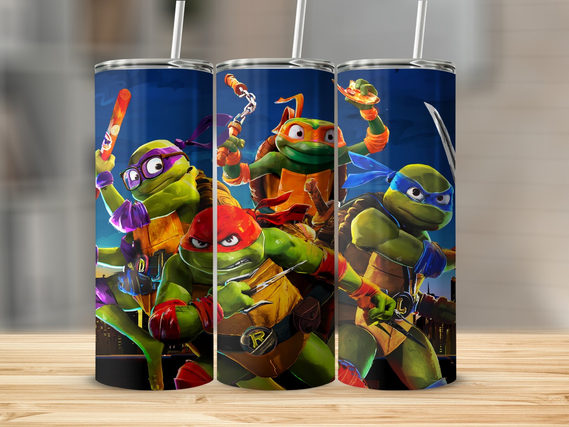 Ninja Warrior Characters Drinkware Tumbler Set