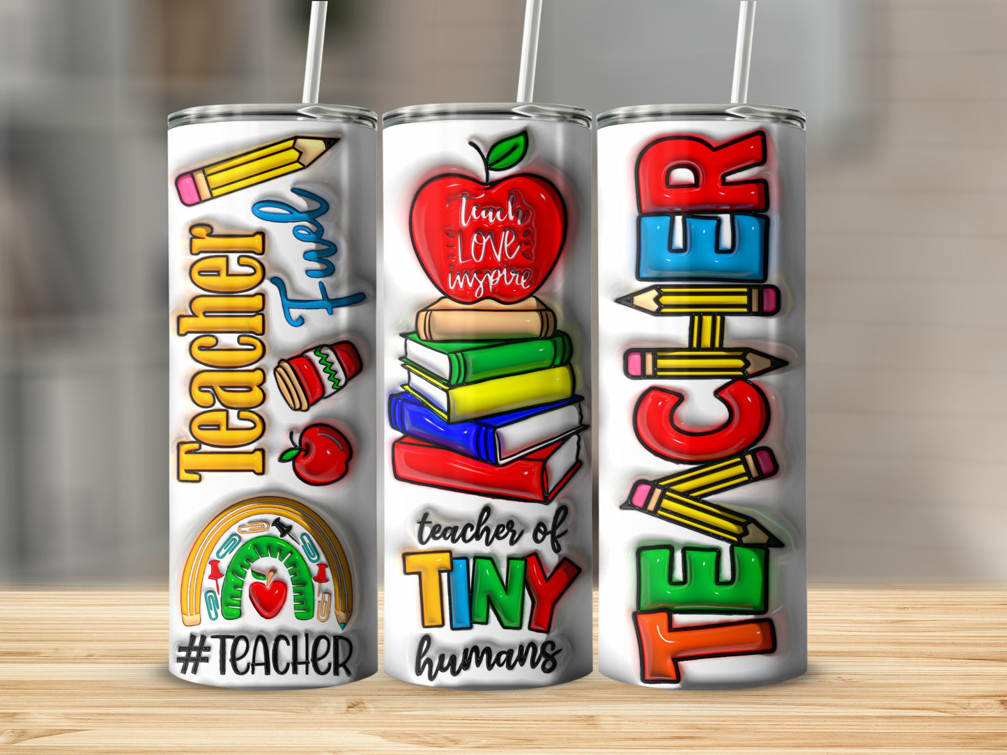 Colorful Teacher Apple Books Pencils product type