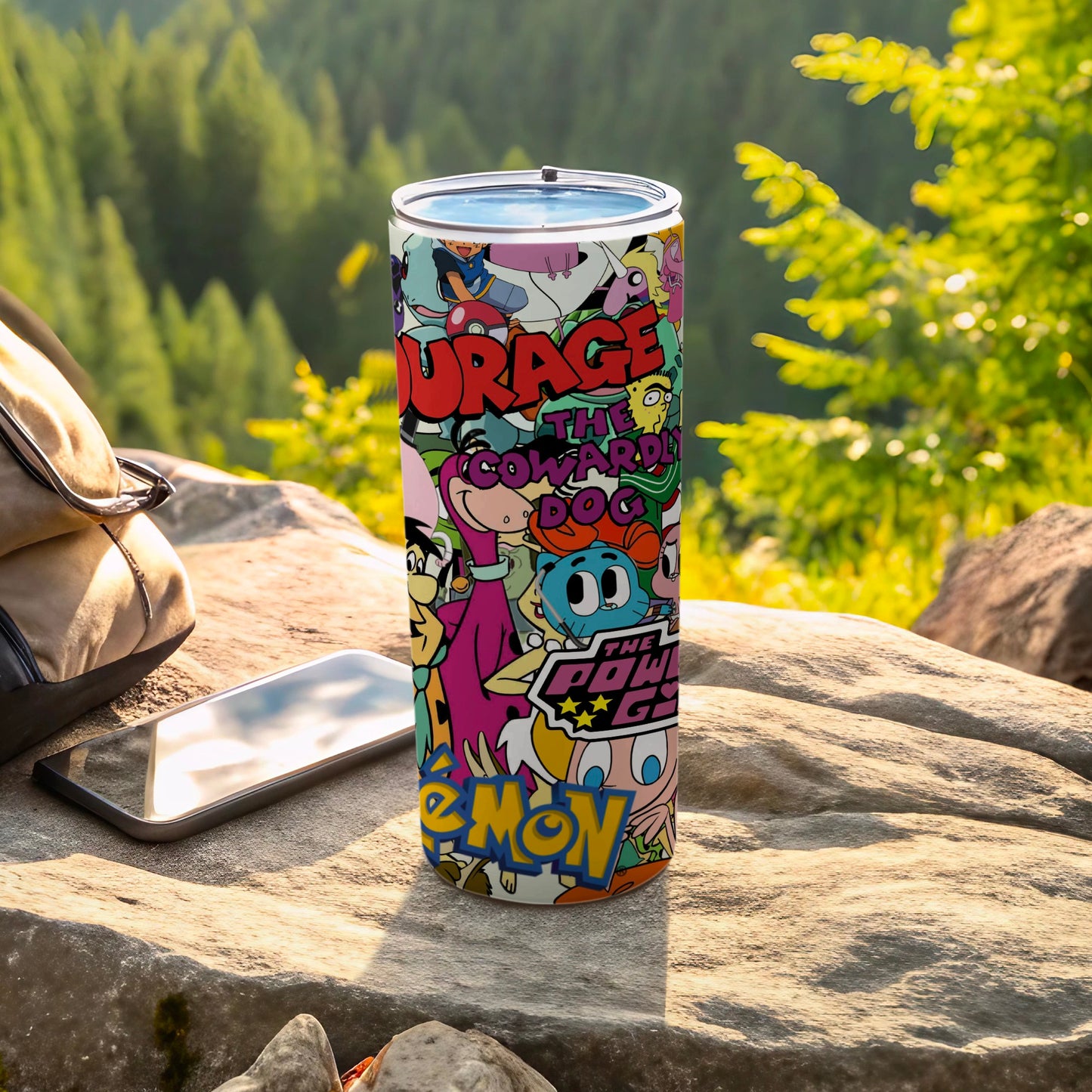 Courage the Cowardly Dog Cartoon Design Tumbler Cup