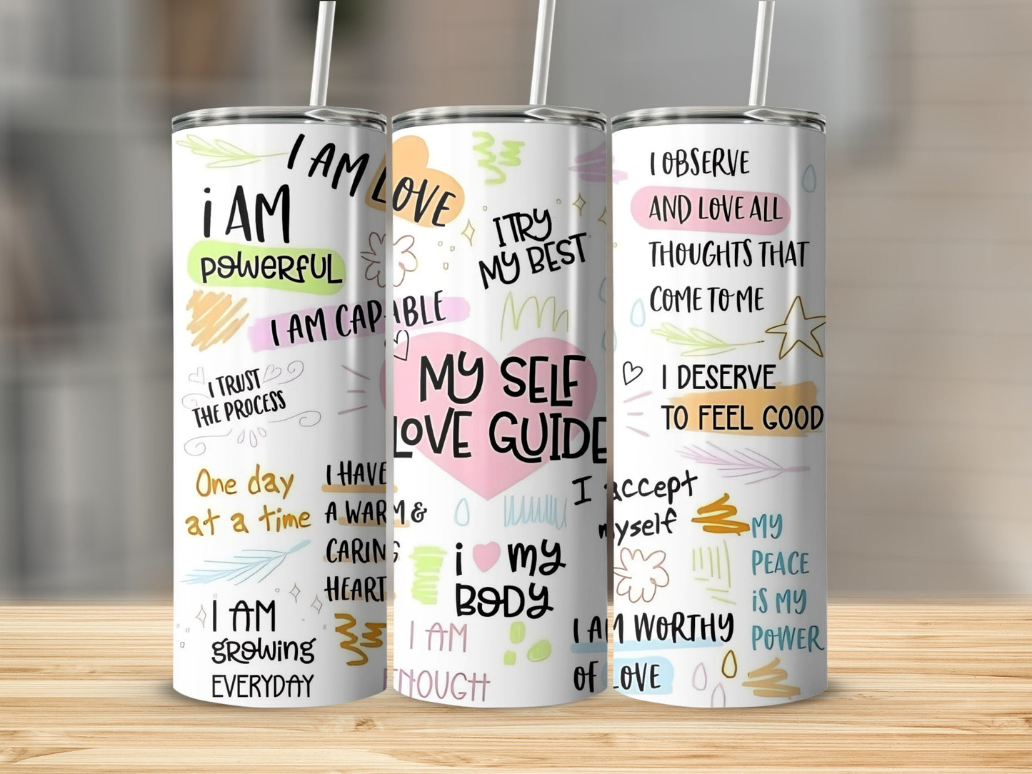 Inspirational Affirmations Quotes Skinny Tumbler