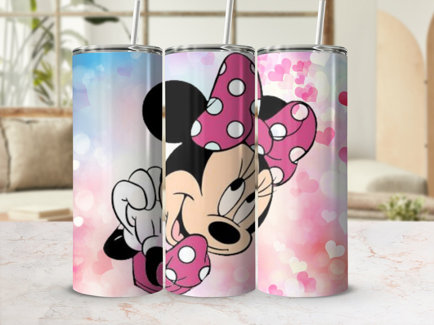 Cute Cartoon Character Pink Bow Design Tumbler