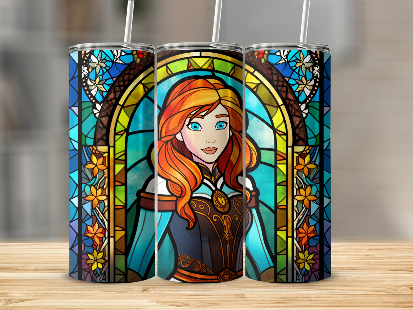 Stained Glass Window Style Art Tumbler Stainless Steel