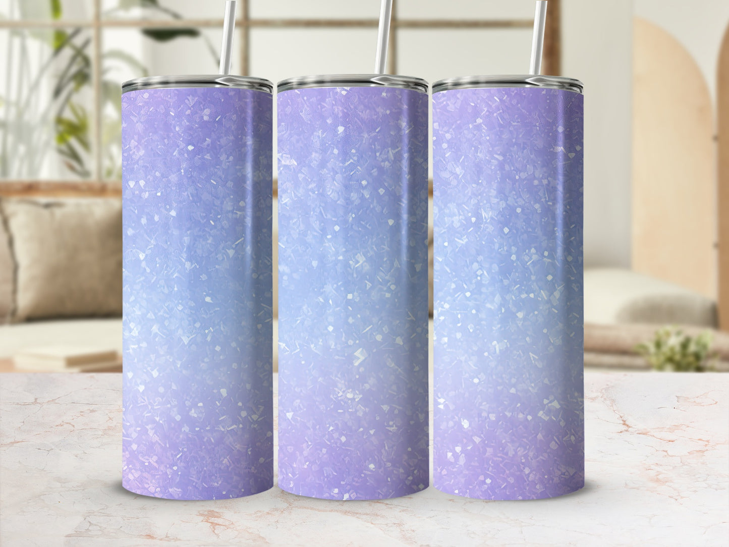 Shimmering Ombre Blue Purple Glitter Tumbler product type