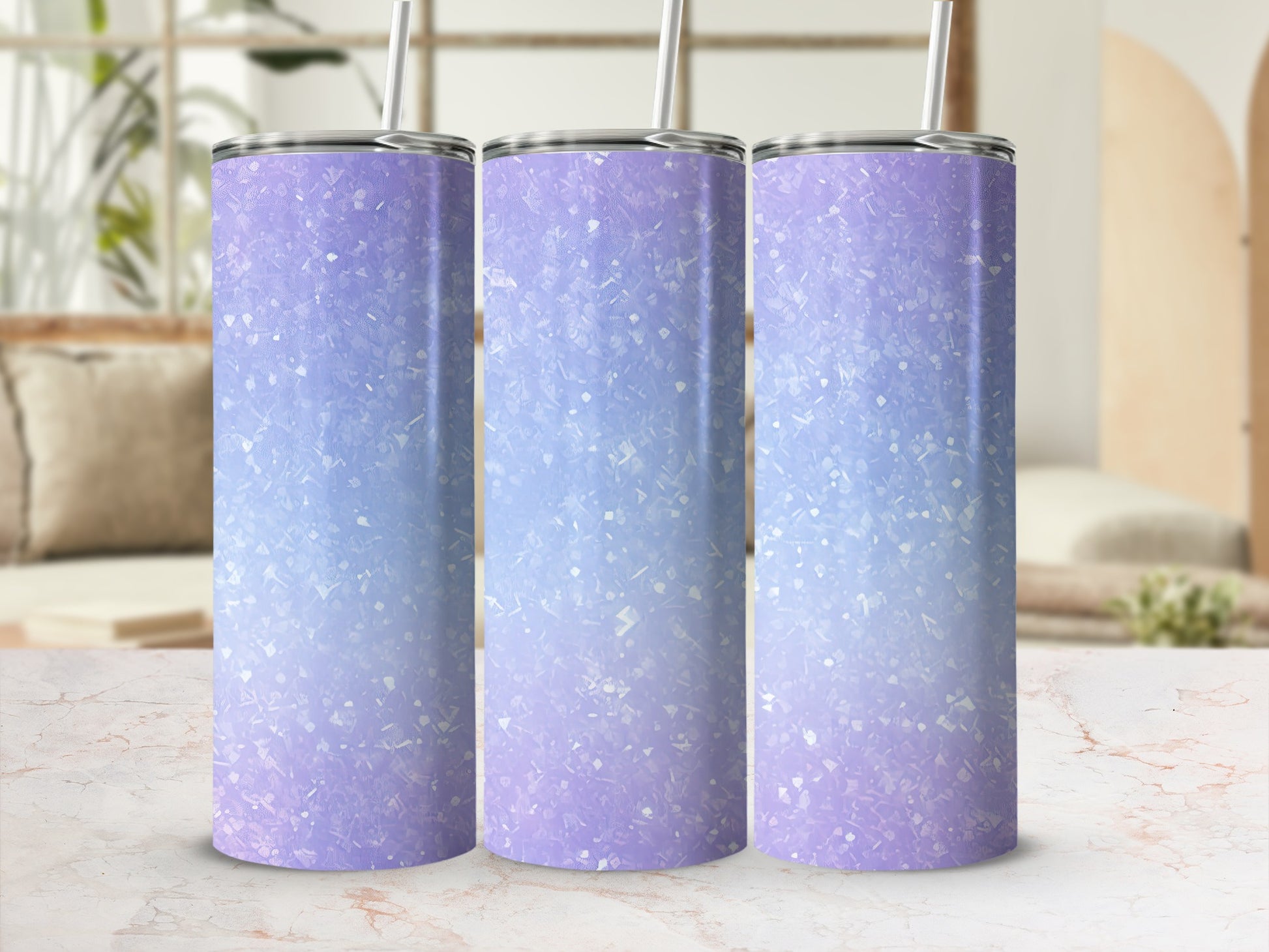 Shimmering Ombre Blue Purple Glitter Tumbler product type