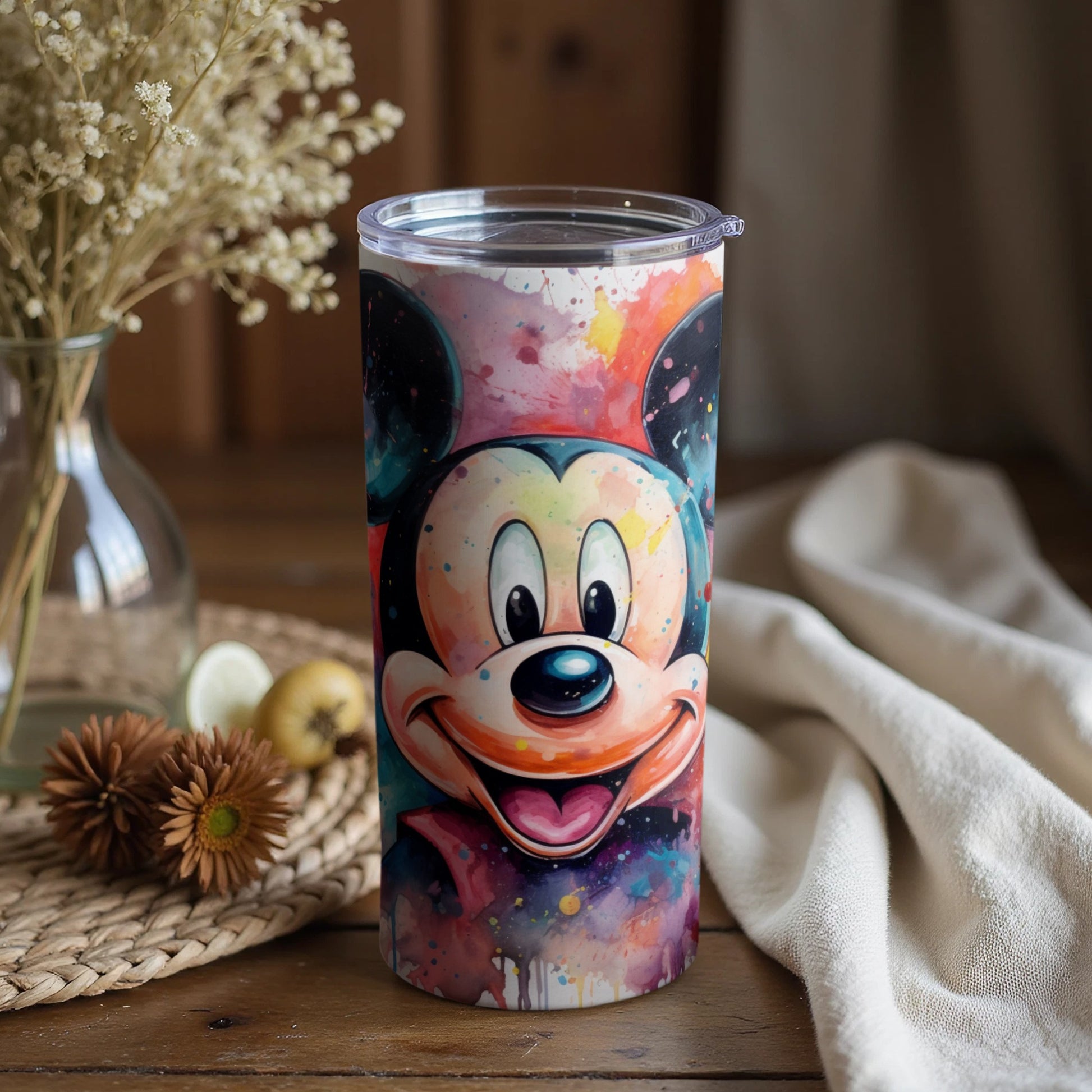 Colorful Splash Mickey Mouse Tumbler Perfect Gift