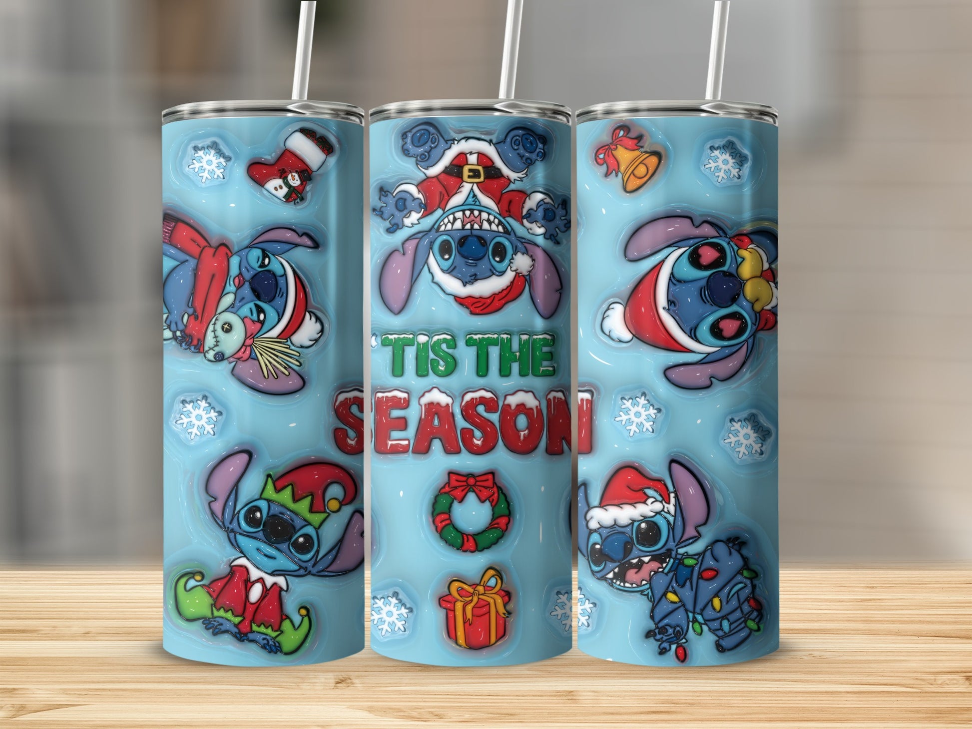 Festive Tis The Season Stitch Themed Tumbler Product