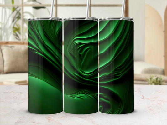 Dark Emerald Green Abstract Wavy Tumbler product type