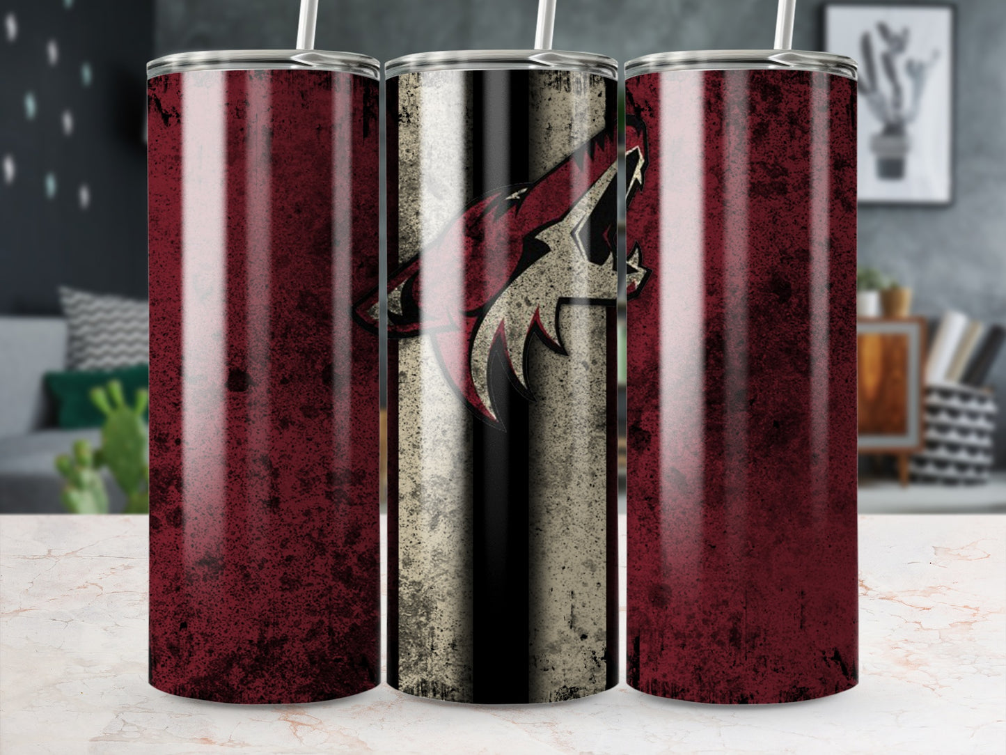 Arizona Hockey Team Logo Grunge Tumbler Cup