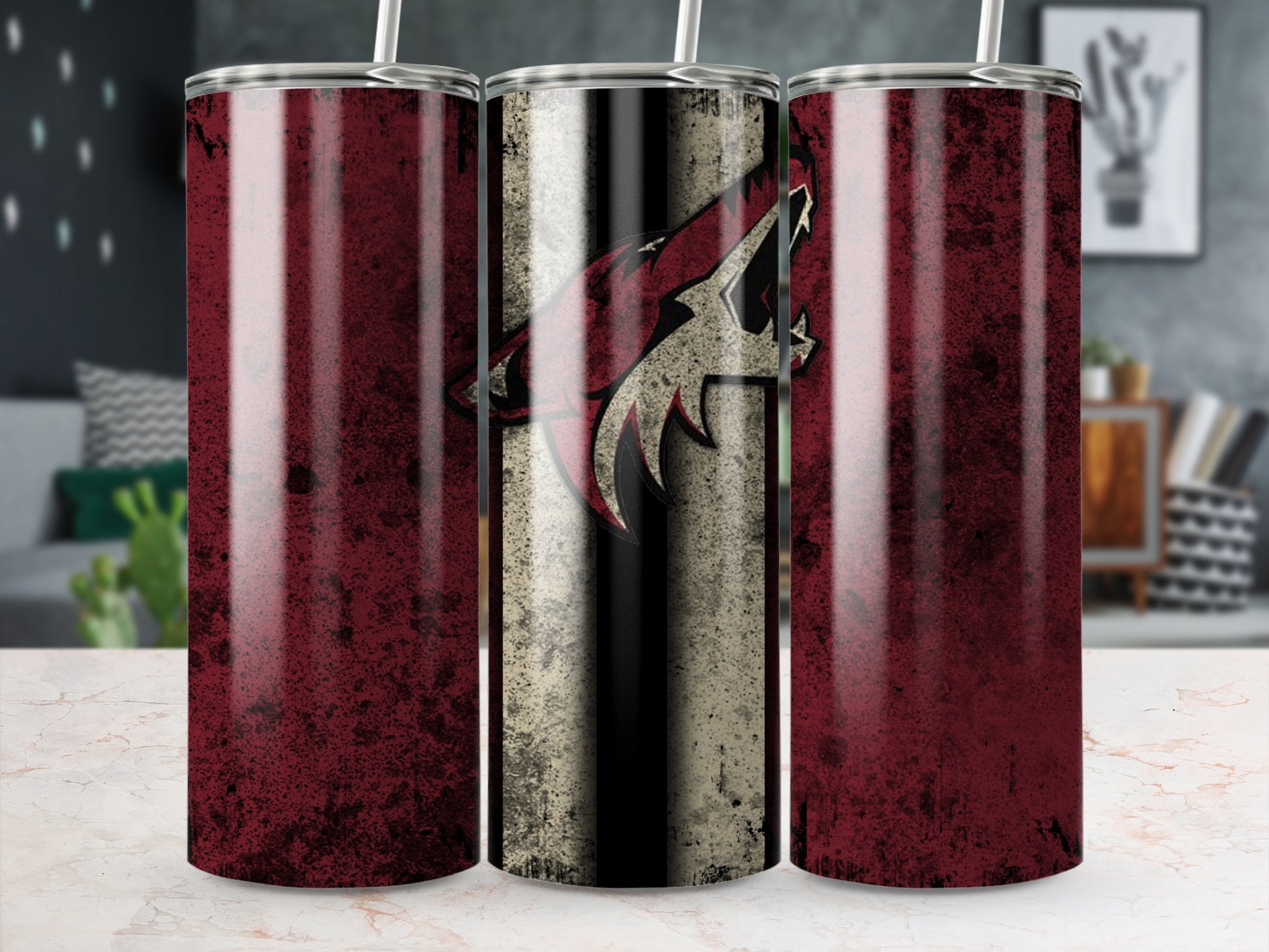 Arizona Hockey Team Logo Grunge Tumbler Cup