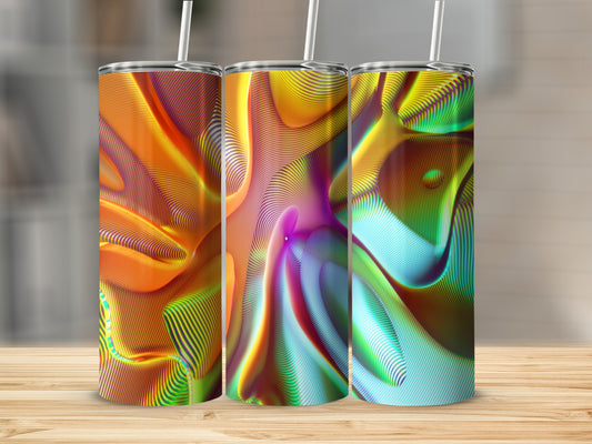 Abstract Multicolor Circular Line Pattern Visuals Tumblers