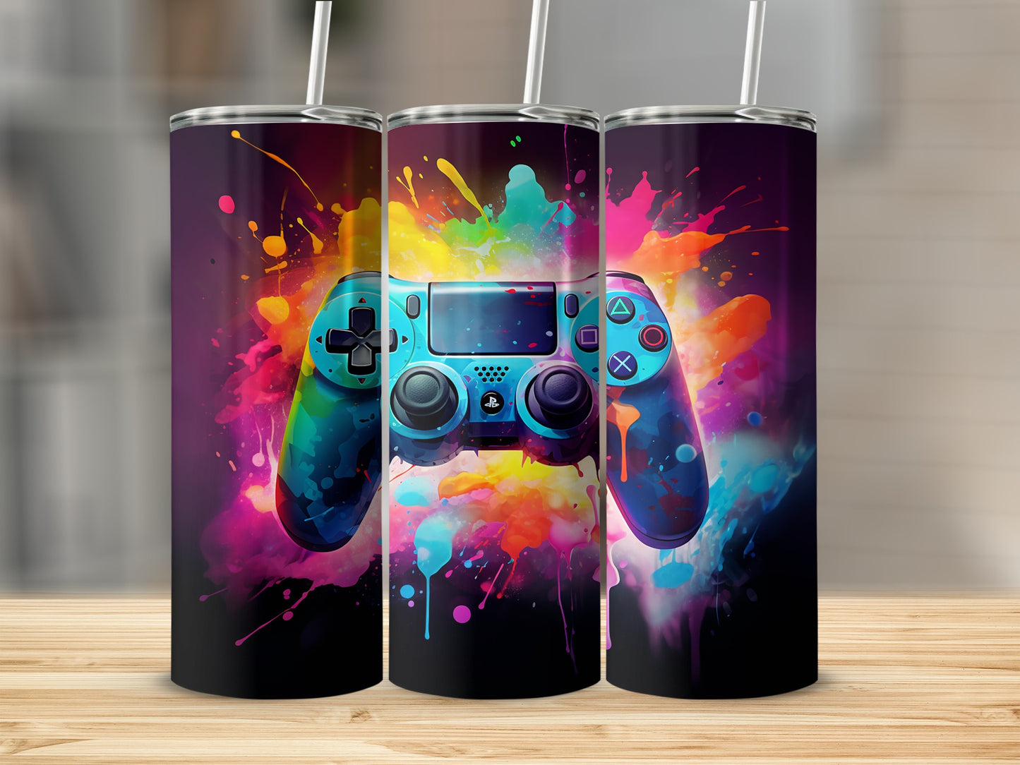 Colorful Gaming Controller Design Tumbler Product
