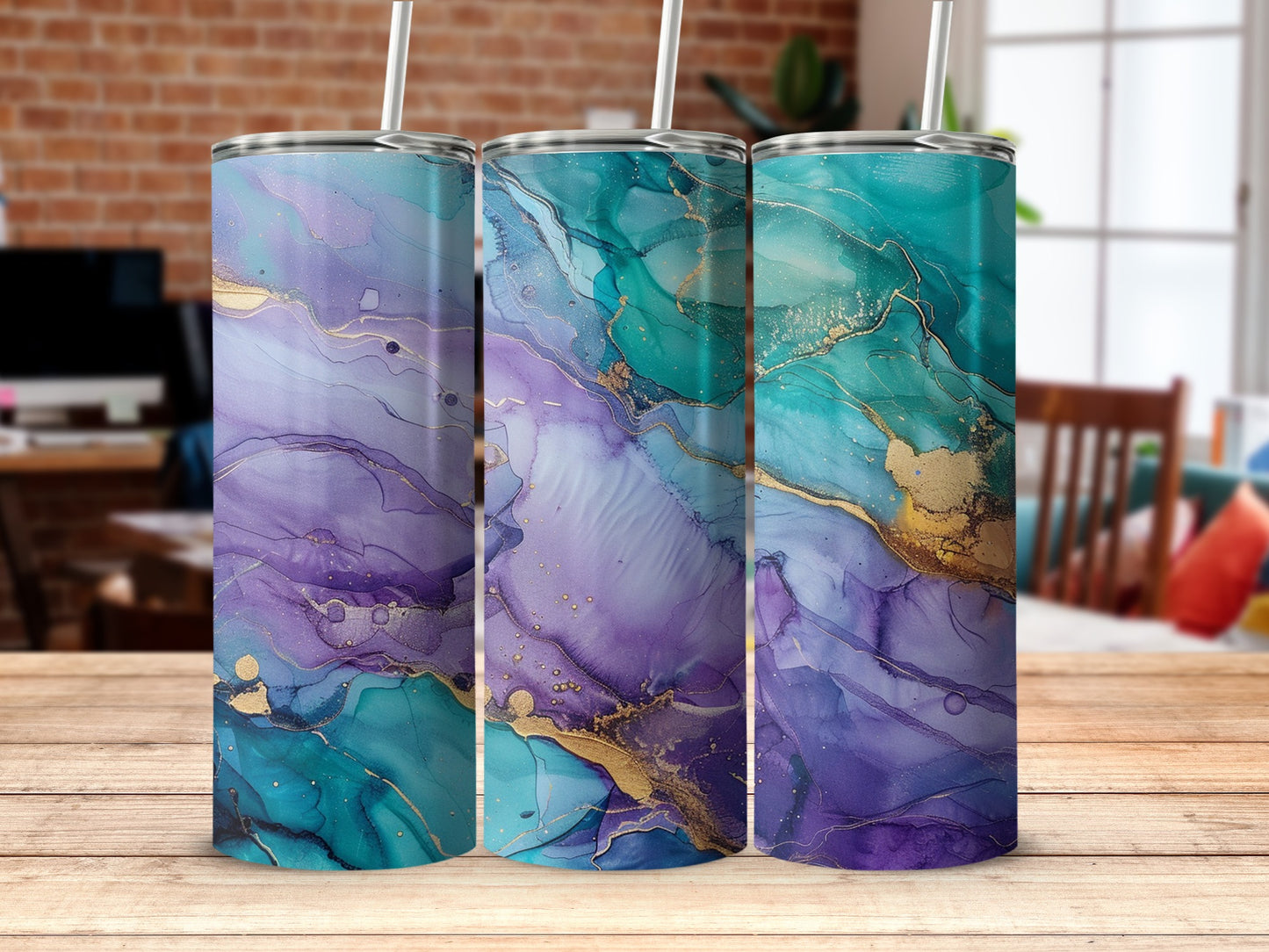 Vibrant Abstract Tumbler with Artistic Design