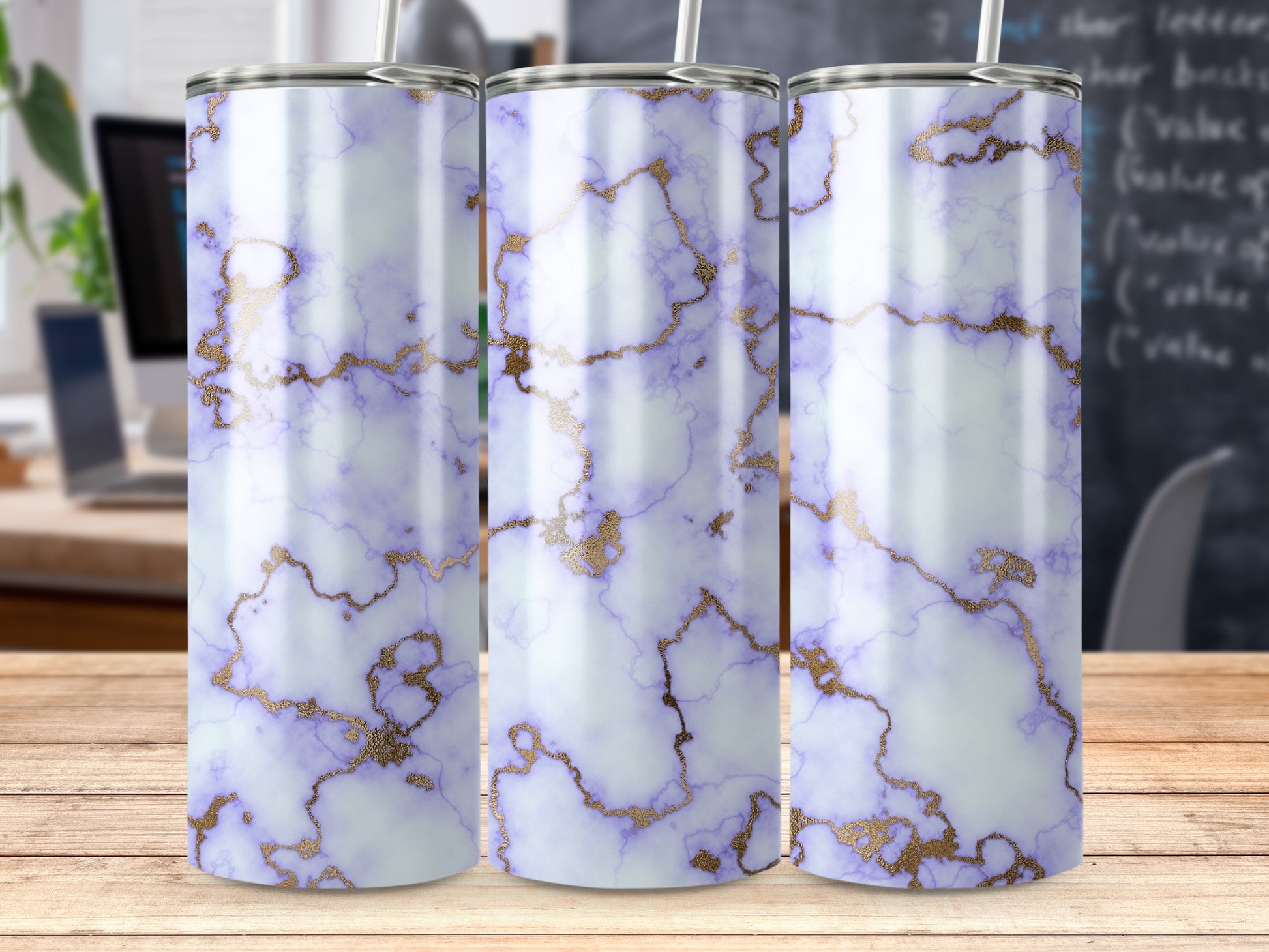 Elegant Purple Gold Marble Pattern Tumbler product type