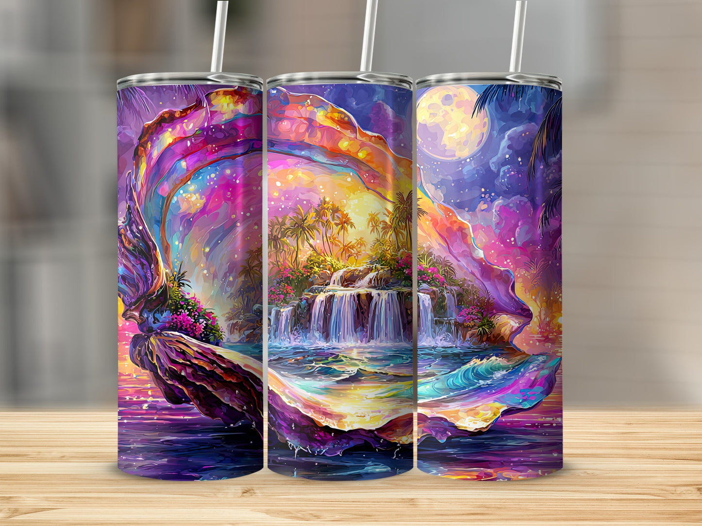 Vibrant Nature Inspired Tumbler with Unique Artistic Design