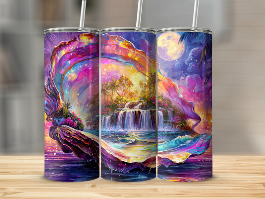 Vibrant Nature Inspired Tumbler with Unique Artistic Design