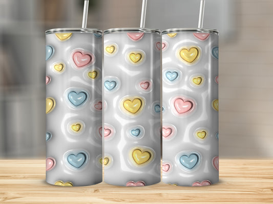 Vibrant Heart Pattern Tall Drink Tumbler Product