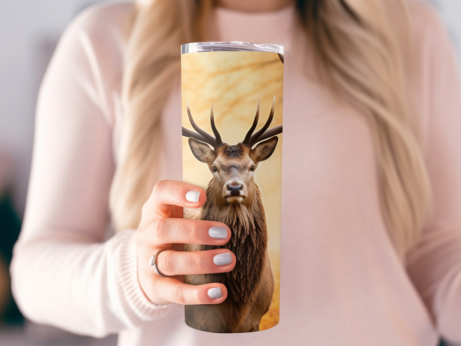 Majestic Deer Illustration Tall Coffee Tumbler