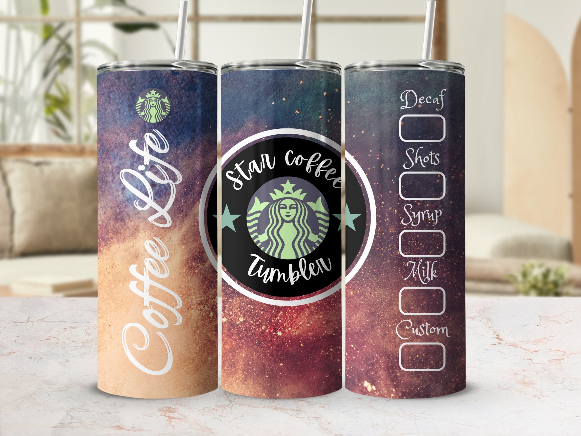 Customizable Coffee Life Star Coffee Travel Tumbler