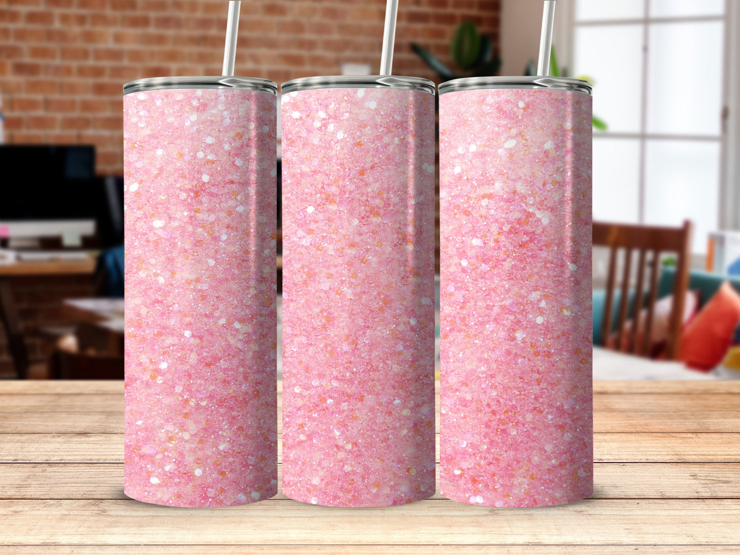 Sparkling Pink Glitter Insulated Tumbler Product