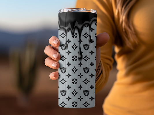 Raiders LV Style Drip Pattern Sublimation Design Tumblers