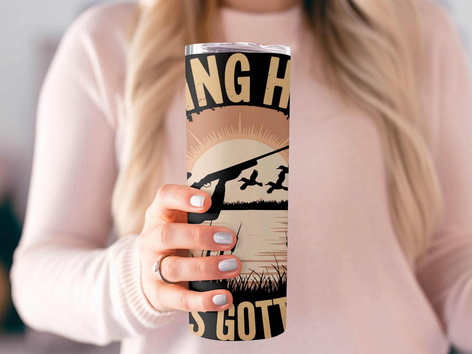 'Hunting Hat and Duck Silhouette Insulated Tumbler'