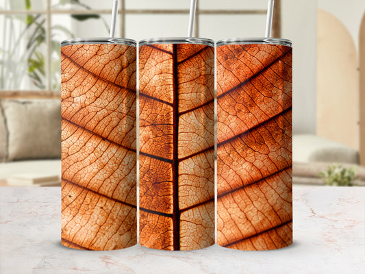 Earthy Autumn Leaf Vein Pattern Insulated Tumbler product type