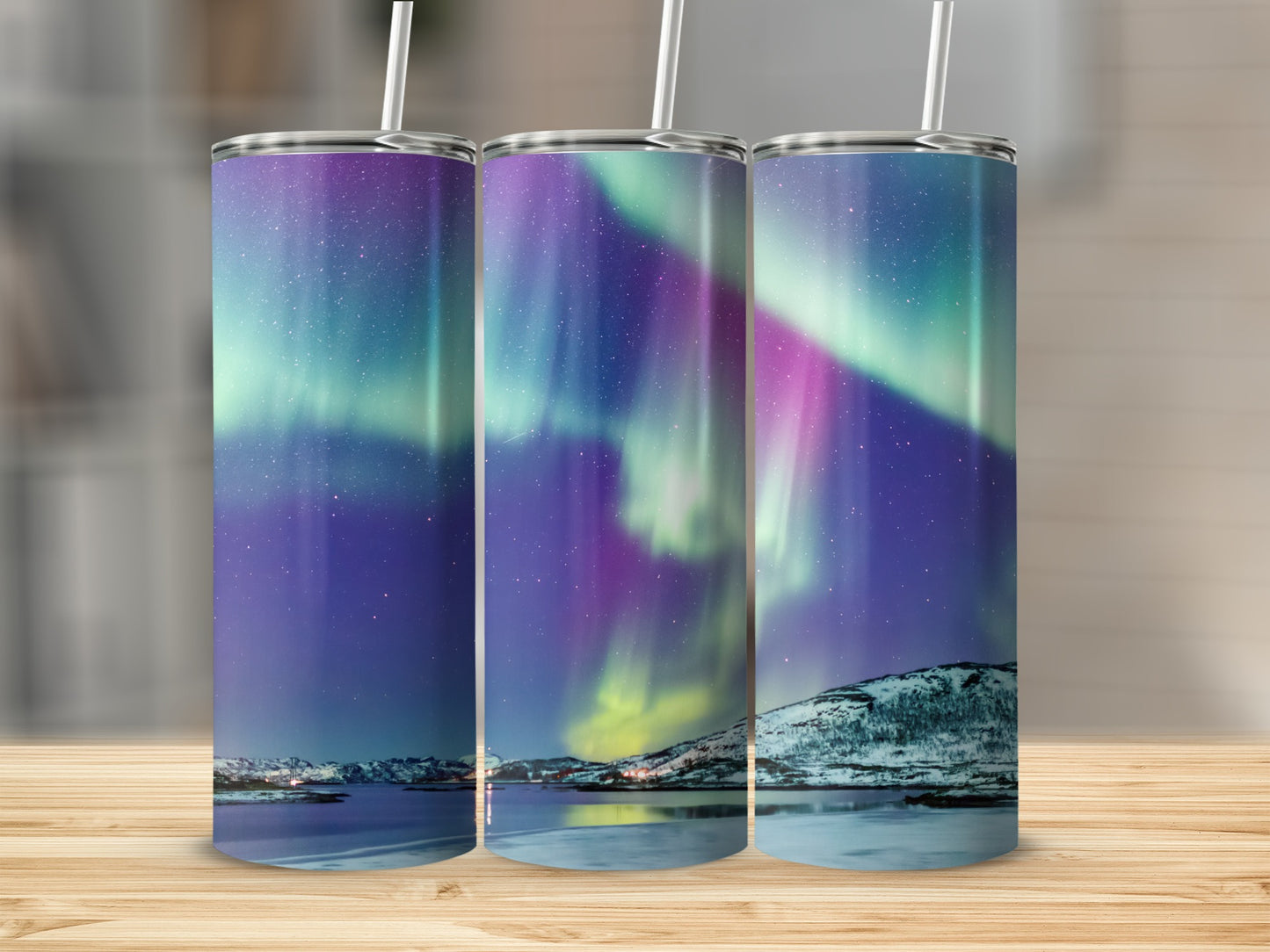 Northern Lights Pattern Insulated Tumbler Cup Product