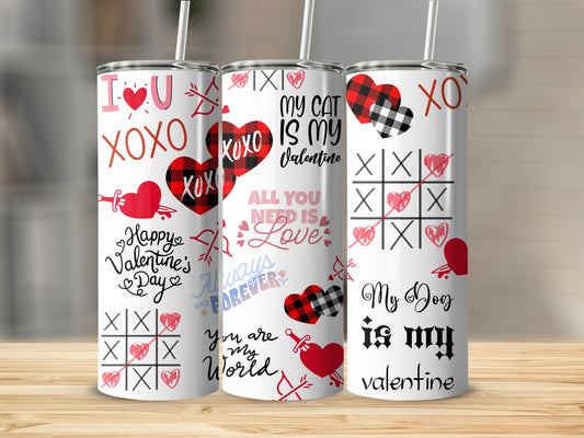 Valentine's Day Themed Stainless Steel Tumbler Set