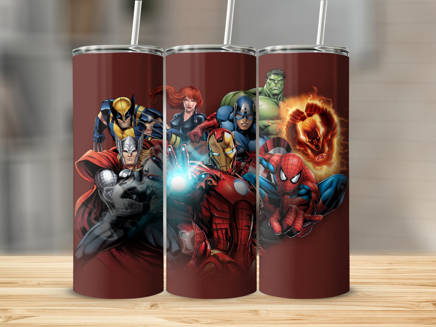 Superhero Characters Design Tumbler Travel Mug Product