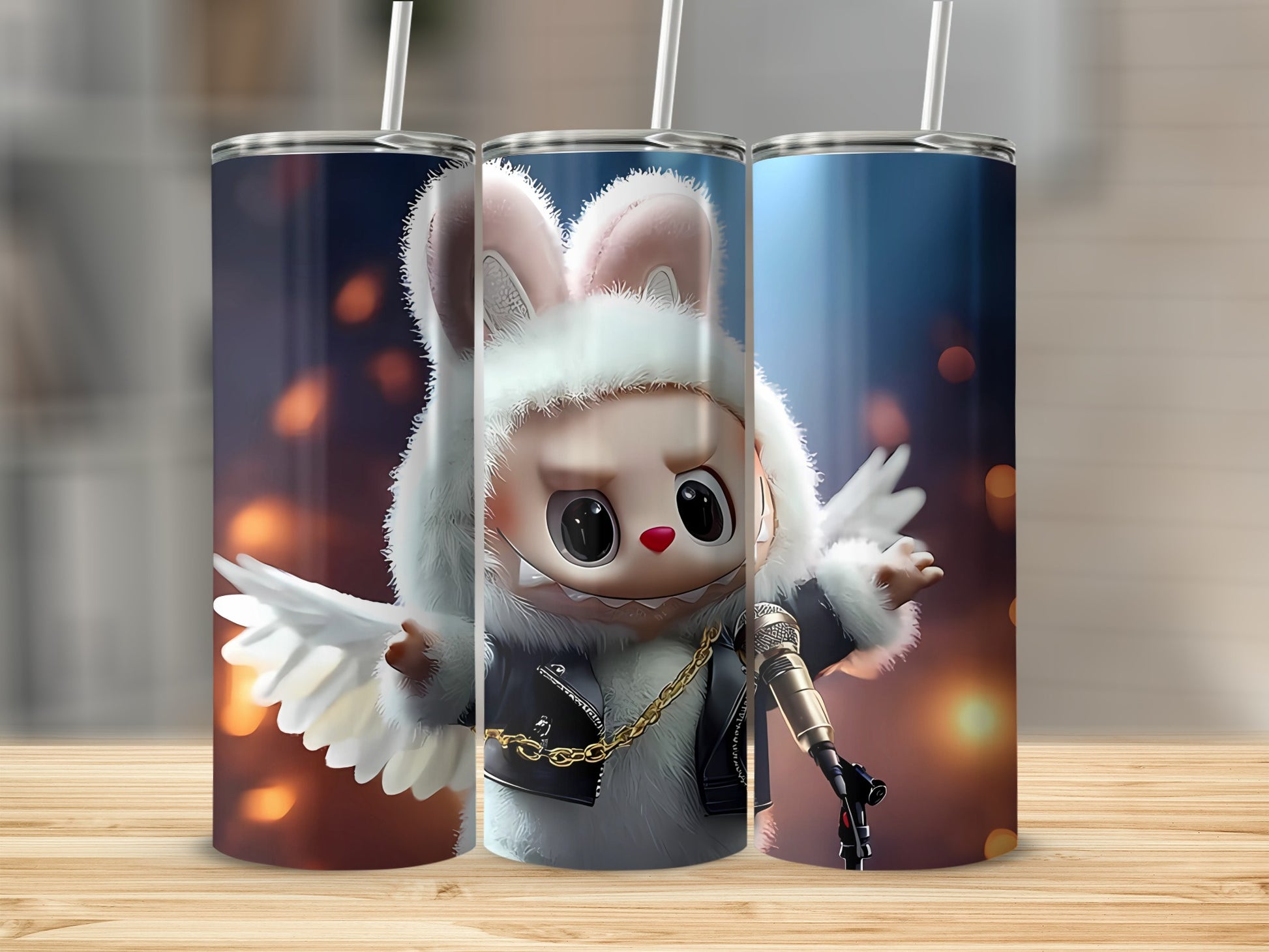 Cute Bunny Singing with Microphone Tumbler Product