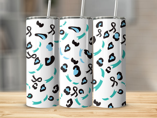 Breast Cancer Awareness Tumbler with Ribbon Design