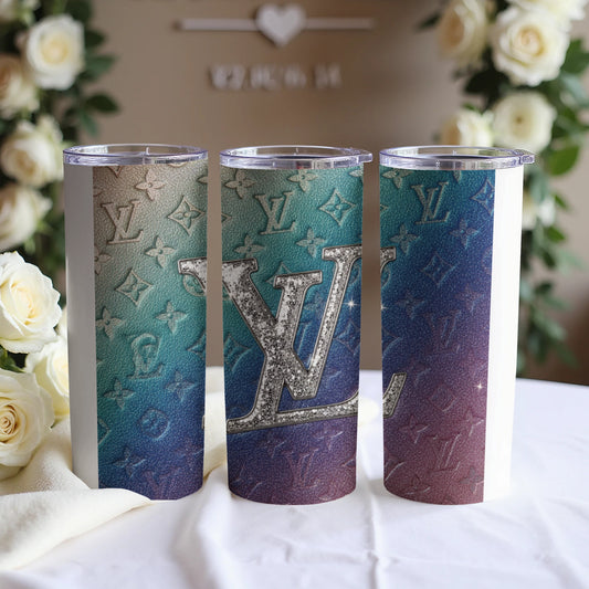 Luxurious Gradient Tumbler with Sparkling Logo Design