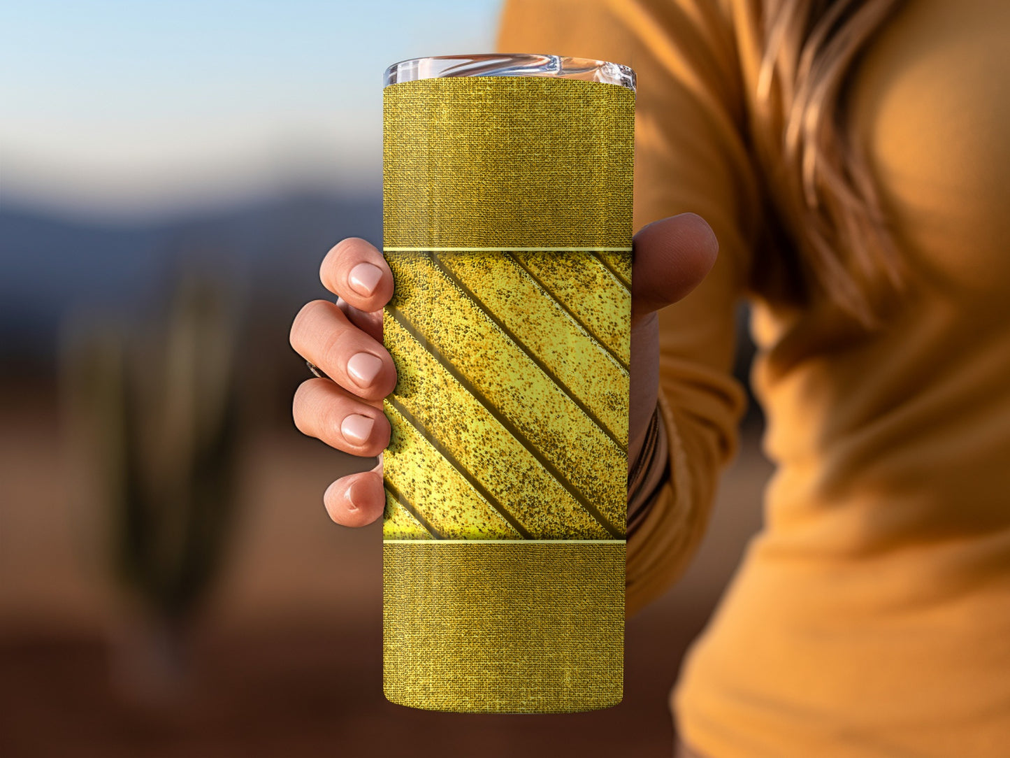 Gold Background Diagonal Stripes Texture Design For Tumblers
