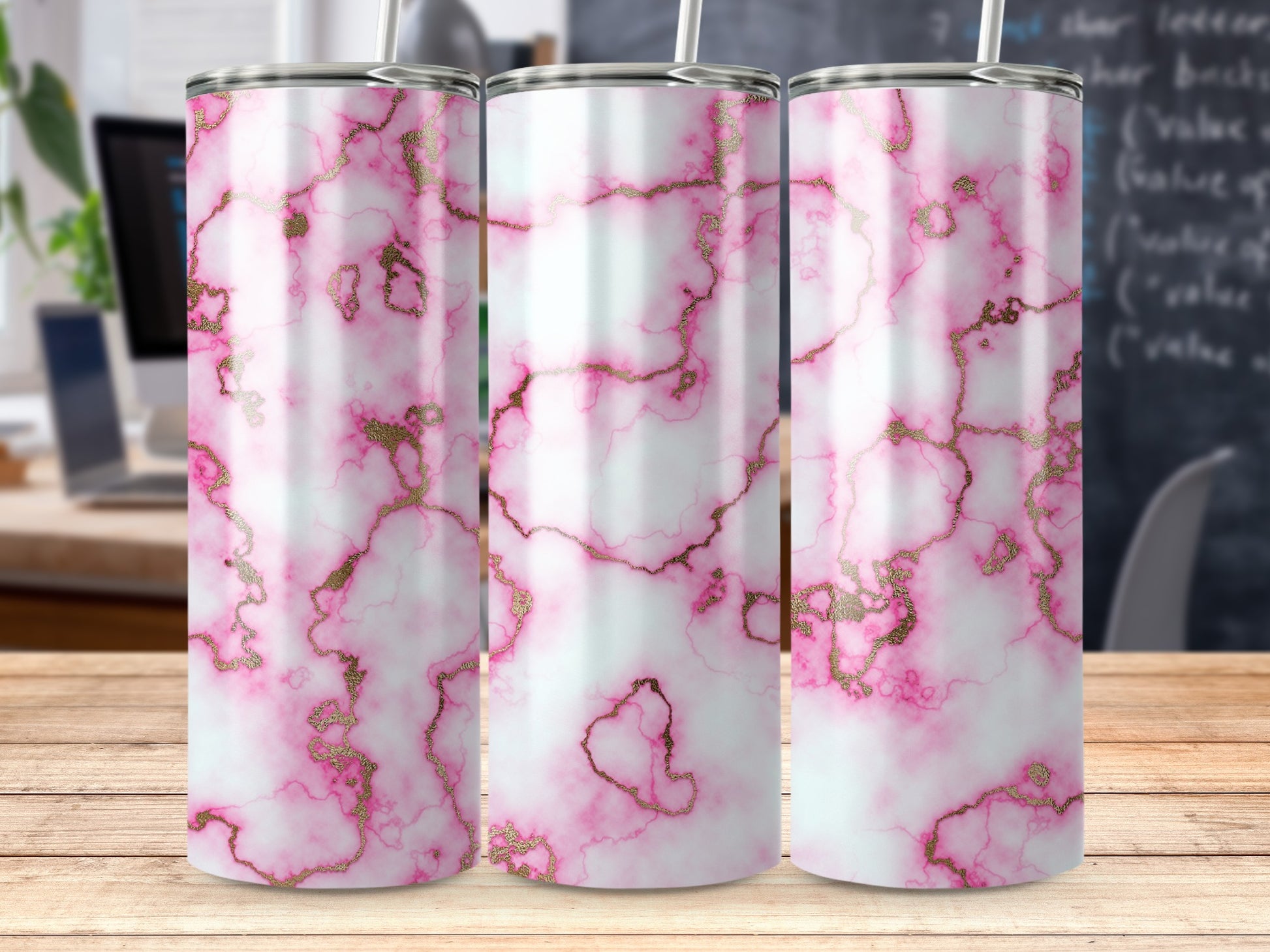 Pink Gold Marble Pattern Tumbler product type