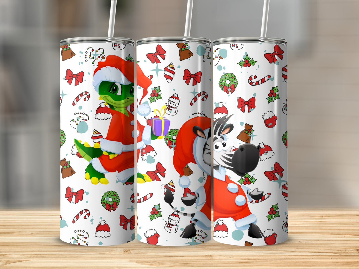 Festive Christmas Animal Prints Tall Tumbler Product