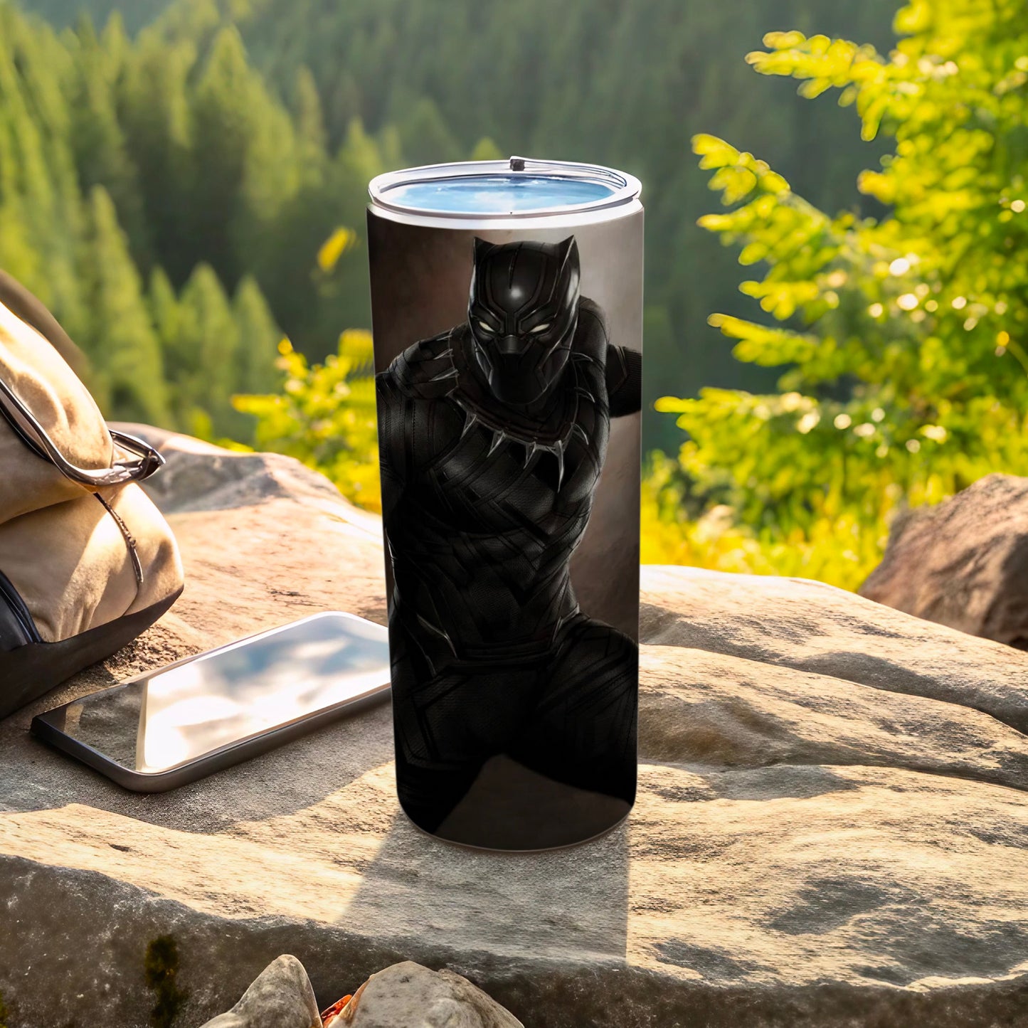 Black Panther Character Print Insulated Tumbler