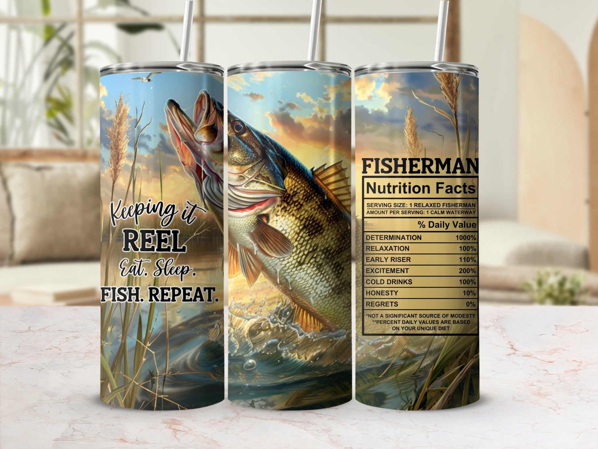 Keeping it REEL Fisherman Nutrition Facts tumbler product type