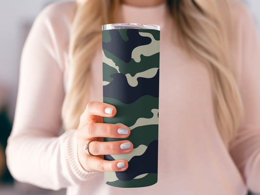 Camouflage Tall Insulated Tumbler Cup for Drinks