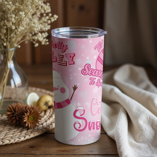 Jolly Season To Sparkle Snowman Tumbler