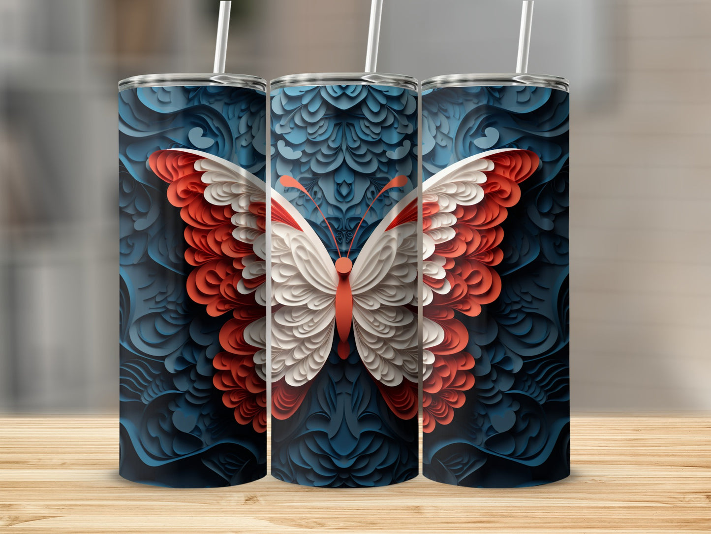 Butterfly Layered Art Tumbler Blue Red White Unique product type
Butterfly Tumbler, Layered Butterfly Art, Abstract Blue Pattern, Red White Design, Creative Drinkware, Artistic Tumbler, Unique Butterfly, Graphic Pattern, Vibrant Colors, Paper Cut Style, Tumbler Design, Beverage Tumbler, Decorative Tumbler, Modern Aesthetic, Gift Idea Tumbler, Drink Container, Elegant Butterfly, Intricate Artwork, Patterned Drink, Blue Red White