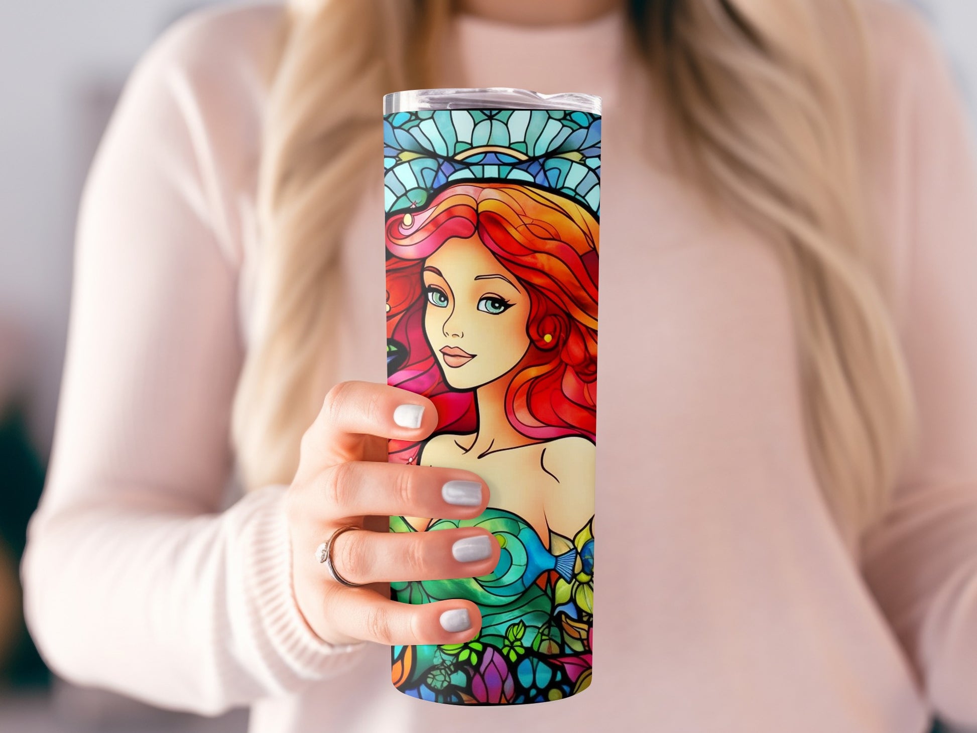 Colorful Mermaid Art Insulated Tumbler for Beverages