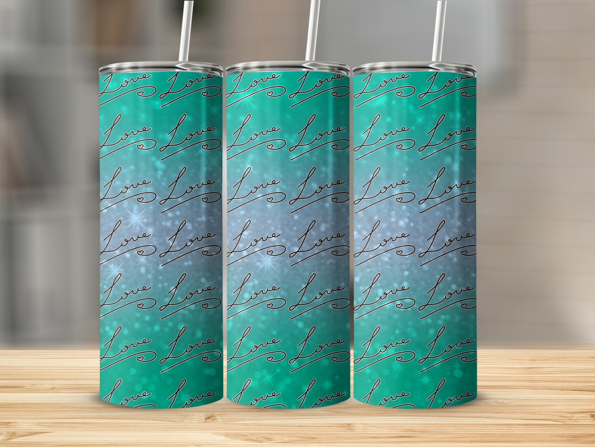 Love Script Gradient Design Drinkware Product