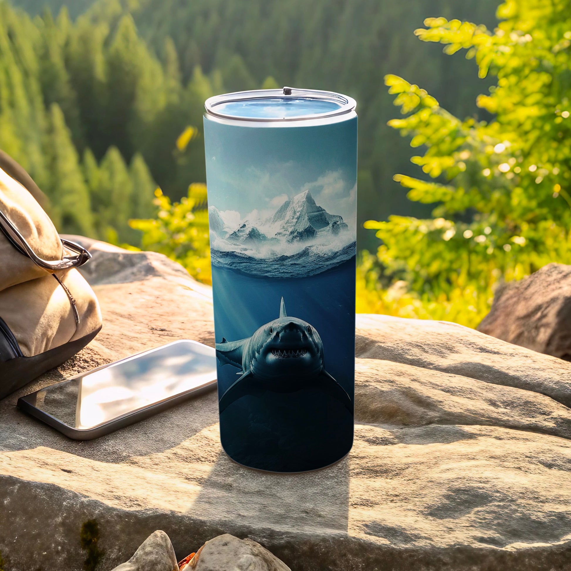 Shark Mountain Ocean Dynamic Adventure Tumbler product type
Tumbler, Shark, Ocean, Mountain, Adventure, Travel, Nature, Wildlife, Great White, Marine life, Outdoor, Hiking, Camping, Drinkware, Insulated, Gift, Unique design, Water bottle, Scenic, Cool design