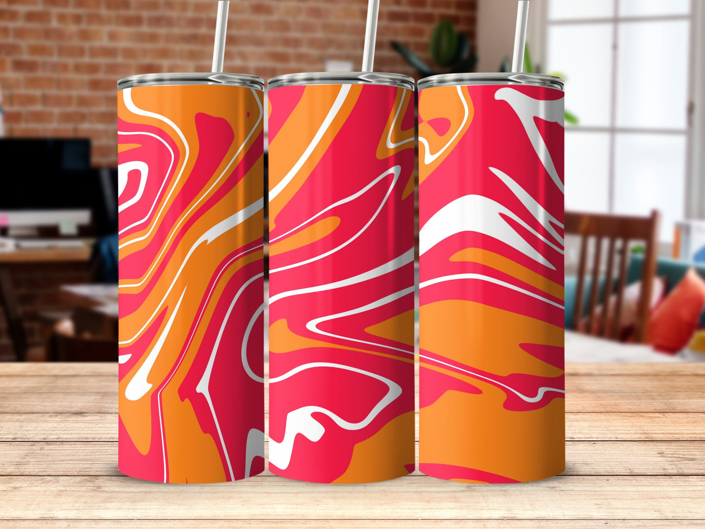 Vibrantly Colored Abstract Design Insulated Drinkware