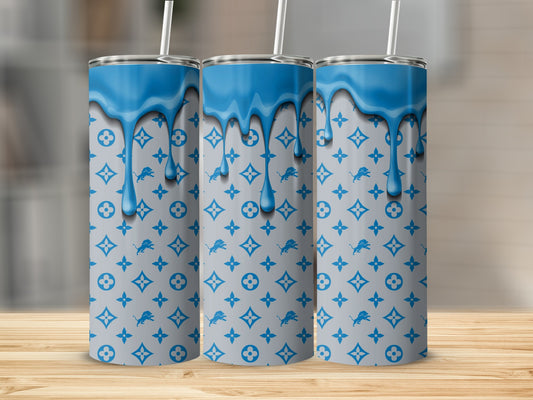 Drips Over Lions and Flowers Pattern Luxury Look Tumblers