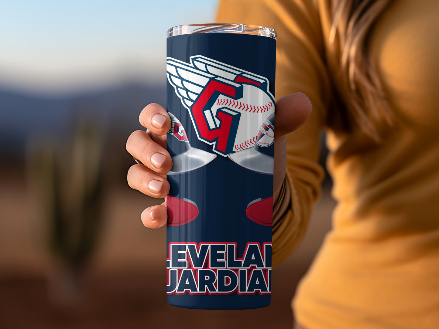 Cleveland Guardians Helmets Logo Graphic Print Design Tumblers