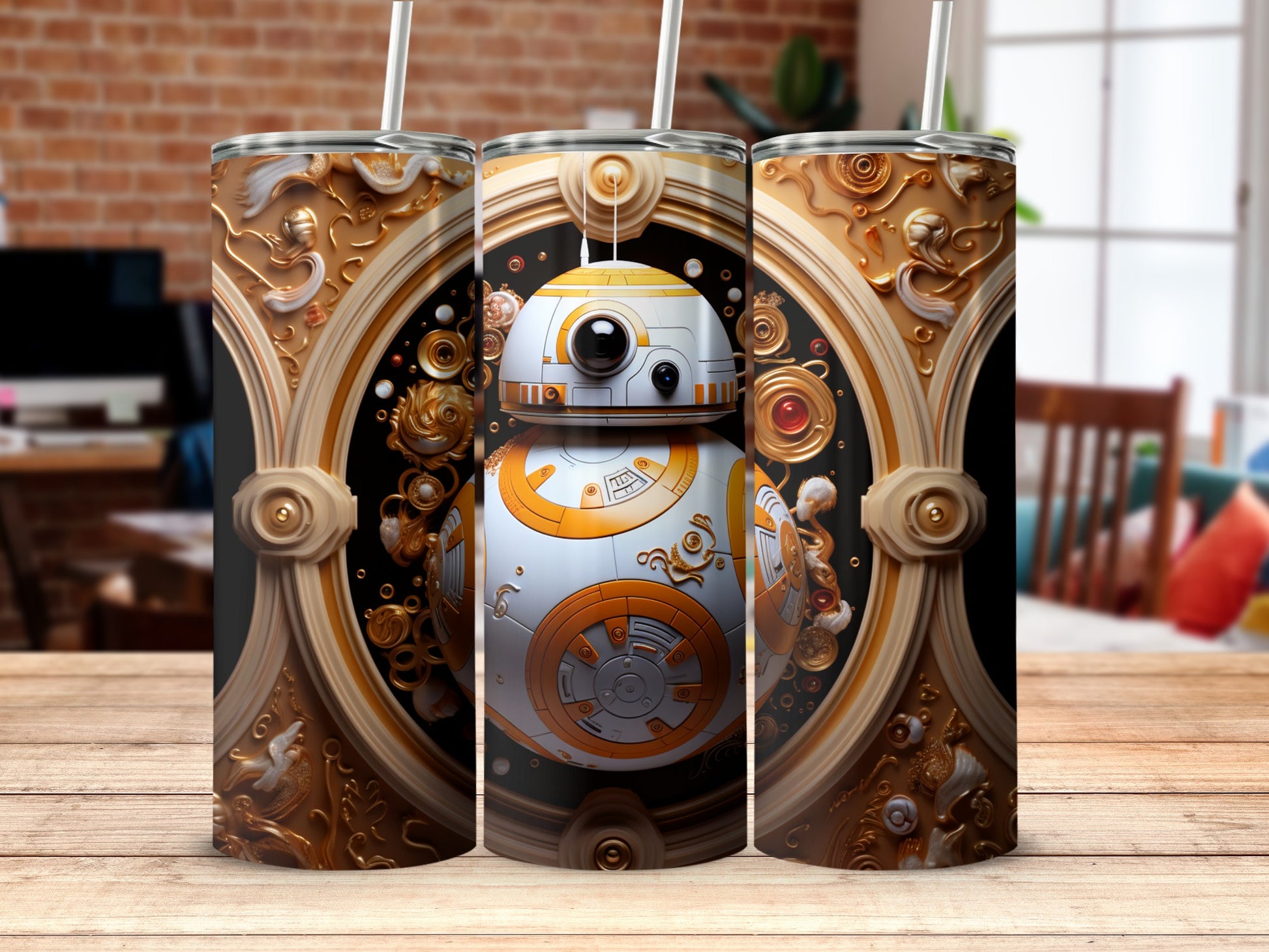 Steampunk Robot Design Stainless Steel Tumbler