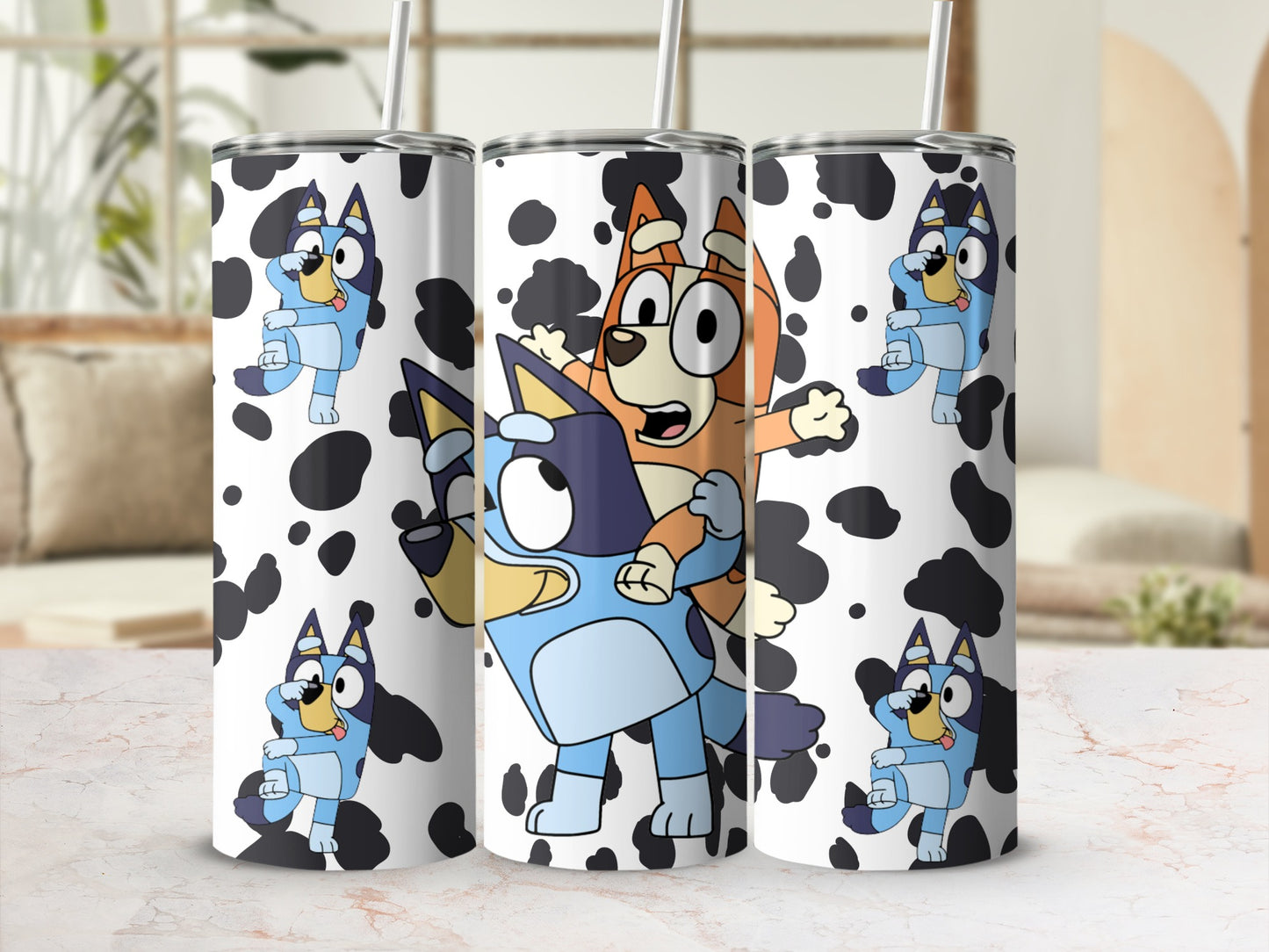 Cartoon Dog Characters with Spots Tumbler for Kids
