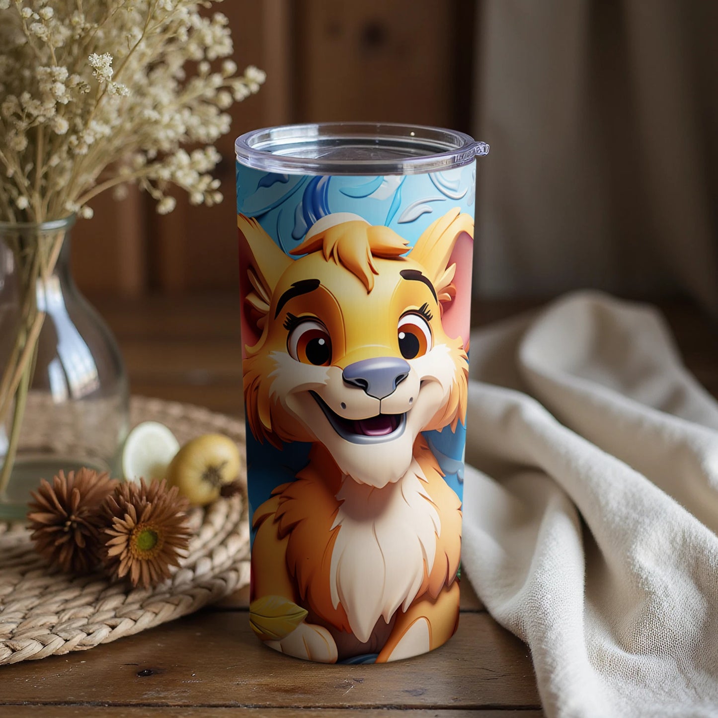 Adorable Cartoon Lion Insulated Tumbler Product